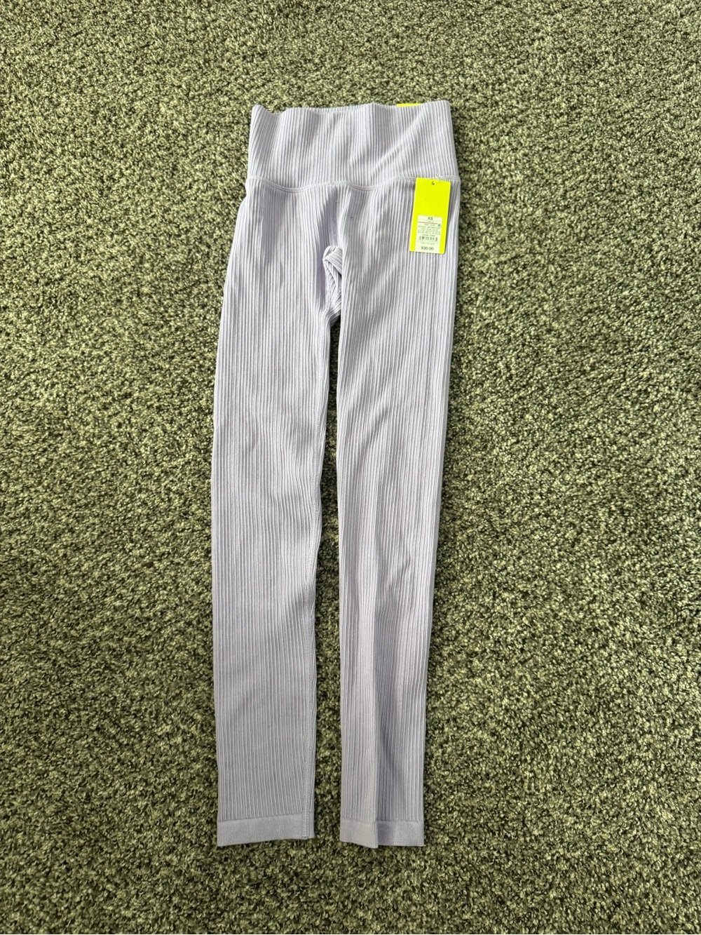 All in Motion Ribbed High-Waist Leggings in Light Lavender